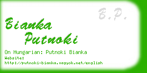 bianka putnoki business card